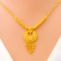 Ornamental Dangling Chain 22k Gold Necklace Set 