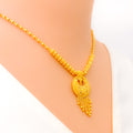 Ornamental Dangling Chain 22k Gold Necklace Set