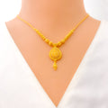 Draped Dressy Drop 22k Gold Necklace Set 