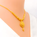 Draped Dressy Drop 22k Gold Necklace Set 