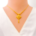 Ritzy Beaded Square 22k Gold Necklace Set