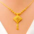 Ritzy Beaded Square 22k Gold Necklace Set