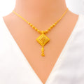 Ritzy Beaded Square 22k Gold Necklace Set