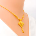 Ritzy Beaded Square 22k Gold Necklace Set