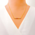 Bright Beautiful 18k Gold + Trendy Diamond Necklace 