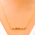 Bright Beautiful 18k Gold + Trendy Diamond Necklace