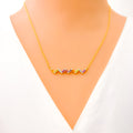 Bright Beautiful 18k Gold + Trendy Diamond Necklace 