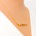 Bright Beautiful 18k Gold + Trendy Diamond Necklace 