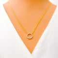 Studded Radiant Halo 18k Gold + Diamond Necklace 