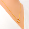 Studded Radiant Halo 18k Gold + Diamond Necklace 
