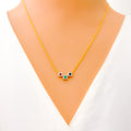 Timeless Vibrant Trio 18k Gold + Diamond Necklace 