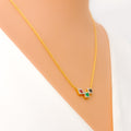 Timeless Vibrant Trio 18k Gold + Diamond Necklace 