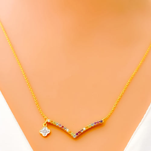 Opulent Multi-Color 18k Gold + Diamond Necklace