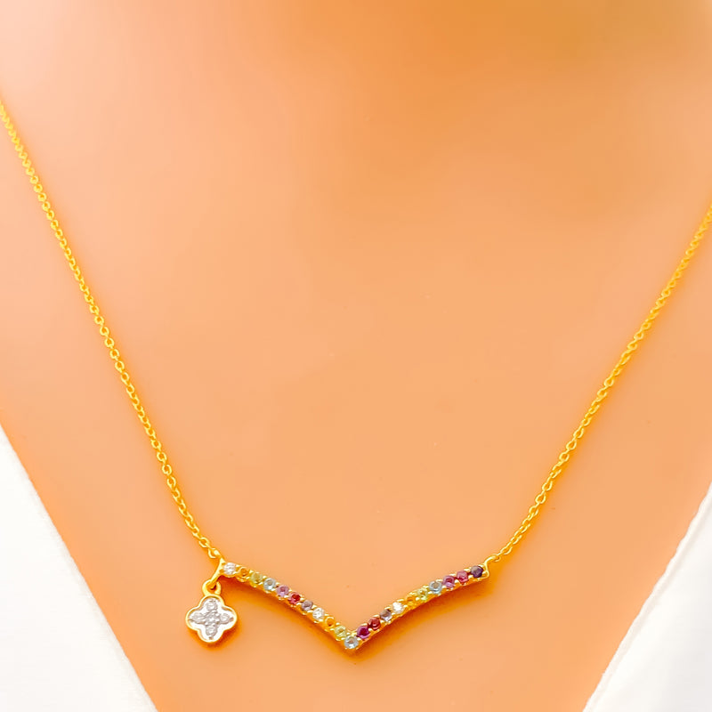 Opulent Multi-Color 18k Gold + Diamond Necklace
