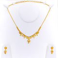 Trendy Lightweight 22k Gold Gleaming Necklace Set 