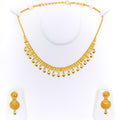 Dazzling Striped 22k Gold Charming Necklace Set 