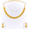 Reflective Bright Artistic 22k Gold Necklace Set 