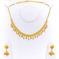 Dynamic Classy Tasseled 22k Gold Necklace Set 