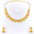 Impeccable Geometric Laced 22k Gold Necklace Set 