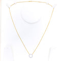Studded Radiant Halo 18k Gold + Diamond Necklace 