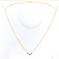 Timeless Vibrant Trio 18k Gold + Diamond Necklace 