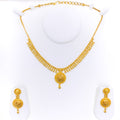 Traditional Embellished 22k Gold Floral Necklace Set 