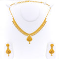 Regal Sophisticated 22k Gold Fanned Necklace Set 