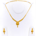 Delicate Delightful 22k Gold Floral Necklace Set 