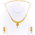 Palatial Floral Dome 22k Gold Beaded Necklace Set 