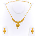 Alluring Elegant 22k Gold Curved Necklace Set 