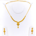 Nobel Classy 22k Gold Kite Shaped Necklace Set 