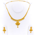 Regal Sophisticated 22k Gold Fanned Necklace Set