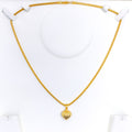 Glossy Domed Heart 22k Gold Pendant 