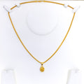 Chic Netted 22k Gold Oval Pendant 