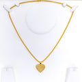 Decorative Chequered 22k Gold Heart Pendant 