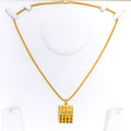 Bold Rectangular 22k Gold Pendant 