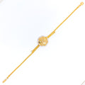 Delightful Netted Flower 22k Gold CZ Bracelet 