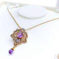 Timeless Beautiful 18K Gold + Diamond Pendant Set 