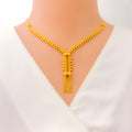 Embellished Unique 22k Gold Dangling Necklace Set