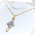 Flawless Classy 22k Gold CZ Pendant Set 