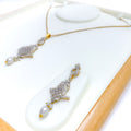 Flawless Classy 22k Gold CZ Pendant Set 