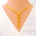 Impeccable Unique 22k Gold Dangling Necklace Set 