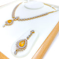 Royal Interchangeable Diamond Drop + 18K Gold Necklace Set
