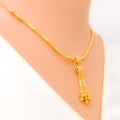 Captivating Iridescent 22k Gold Dangling Necklace Set