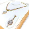 Royal Interchangeable Diamond Drop + 18K Gold Necklace Set
