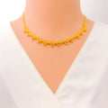 Opulent Gleaming 22K Gold Overlapping Necklace Set