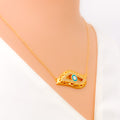 Mesmerizing Evil Eye Guard 21k Gold CZ Necklace