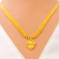 Reflective Dainty Mango Leaf 22k Gold Necklace