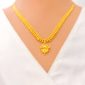 Reflective Dainty Mango Leaf 22k Gold Necklace