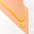 Reflective Dainty Mango Leaf 22k Gold Necklace